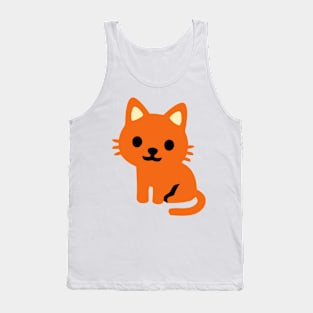 Orange Ginger Kitten Cat Icon Emoticon Tank Top